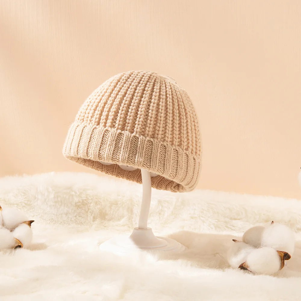 

5 Pcs Baby Hats 0-3 Months Baby Autumn and Winter Warm Knit Hat Newborn Knitted Woolen Cap Dome Beanie Caps