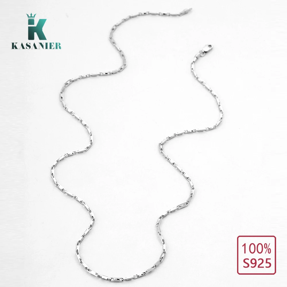 KASANIER New 2020 Woman Fine S925 Sterling Silver 1.8mm Necklace Chains With Lobster Clasps For Man and Gift Italy jewelry | Украшения и