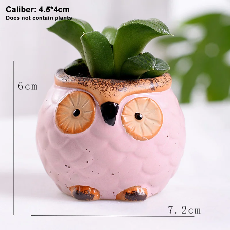 6 шт. горшок для цветов в форме совы макарон печь с переменным потоком глазури