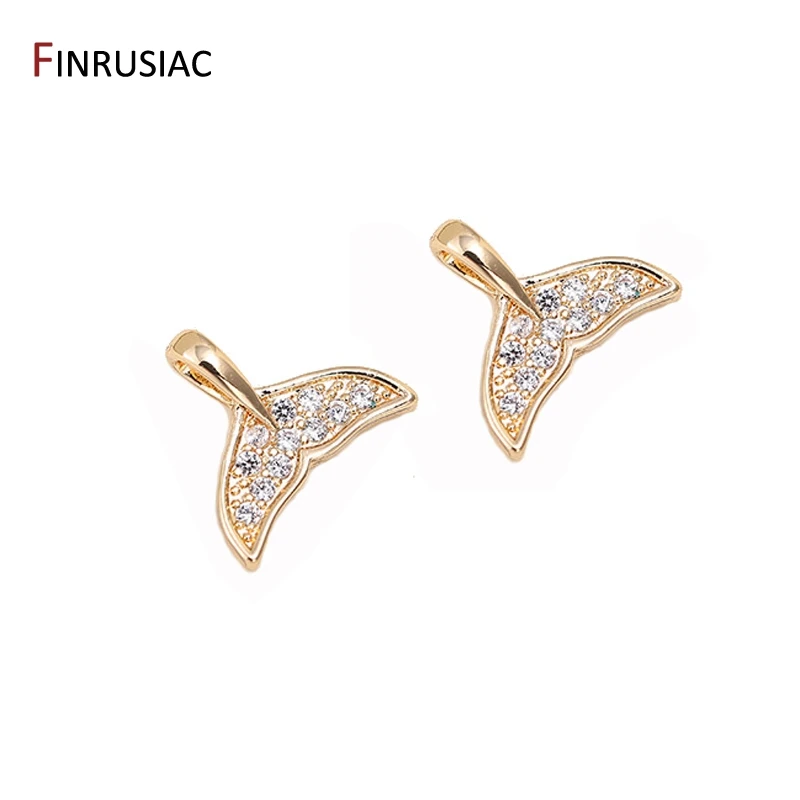 Высококачественный латунный Металл с позолоченным маленьким цирконом Кулон в