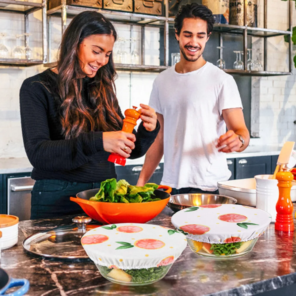 

3 Pcs Reusable Cotton Bowl Cover Dust Cover Tableware Bowl Storage Bag Washable Fresh-Keeping Cloth Picnic Food Preservation