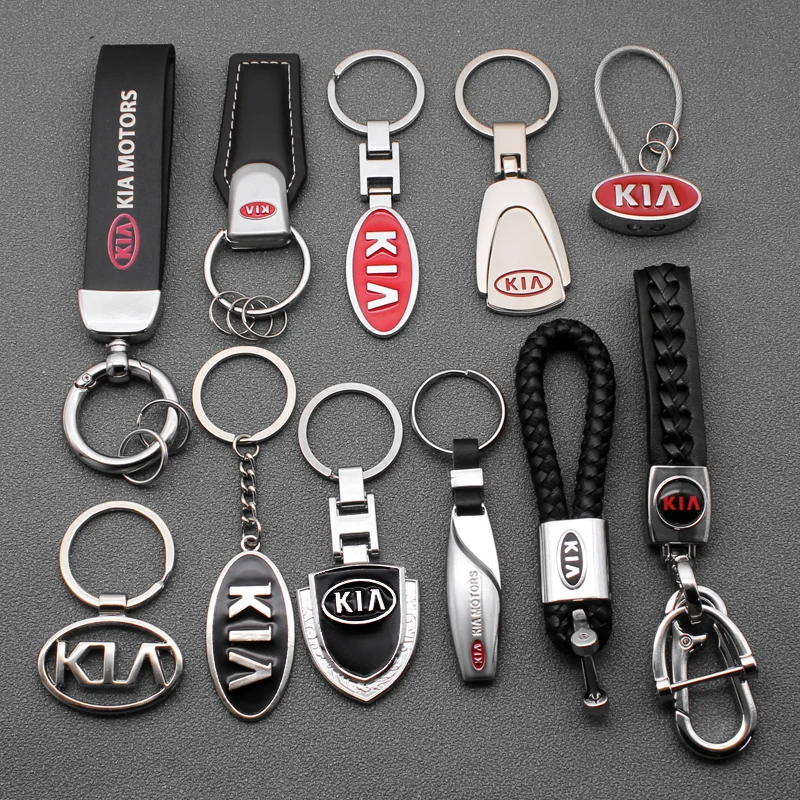 

3D Metal Leather Braided Woven Rope Car Styling Emblem Keychain Key Chain Rings For KIA K2 K4 K3 K5 Sorento Sportage R Rio Soul