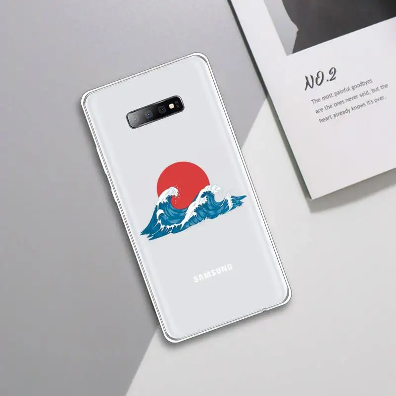 

Japanese the Big Wave of kanagawa Phone Case Transparent For Samsung Galaxy S A 5 7 8 9 2015 20 edge plus 10 e lite 2019