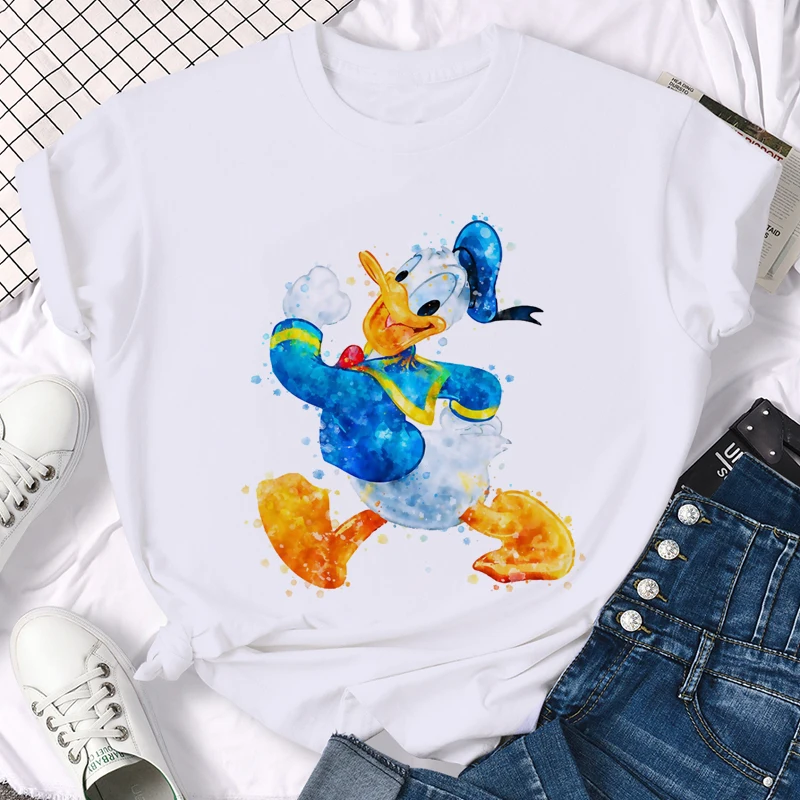 

90s Summer Top Tee Watecolor Disney Anime Donald Duck Funny Cartoon T Shirt Men Women Kawaii Manga T-shirt Cute Graphic Tshirt