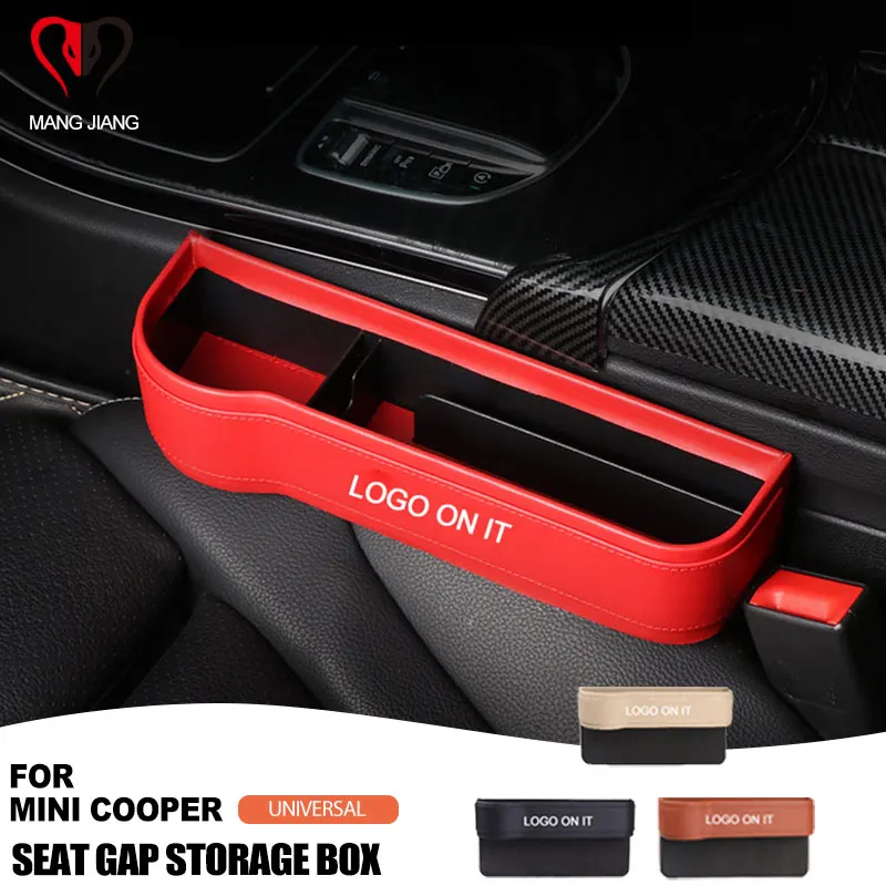 

Car Seat Gap Main Driver Storage Box Bags For Mini Cooper PU Leather Pocket ABS F54 F60 Holder Car Interior Auto Accessories