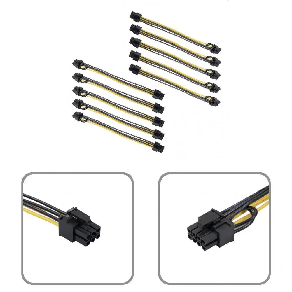 

Practical 6 Pin Female to 8 Pin Female Slide Rail Graphics Card Power Supply Adapter Cable Computer Accessories