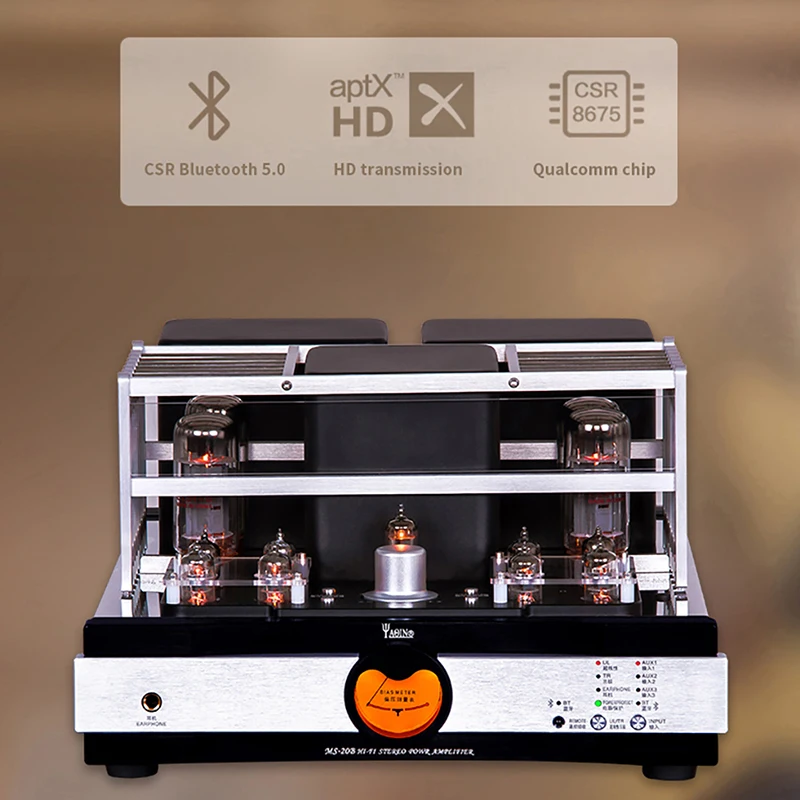 Ламповый усилитель звука YAQIN MS-20B Bluetooth 5 0 6J1 6Z4 EL34 CSR8675 HiFi комбинированный