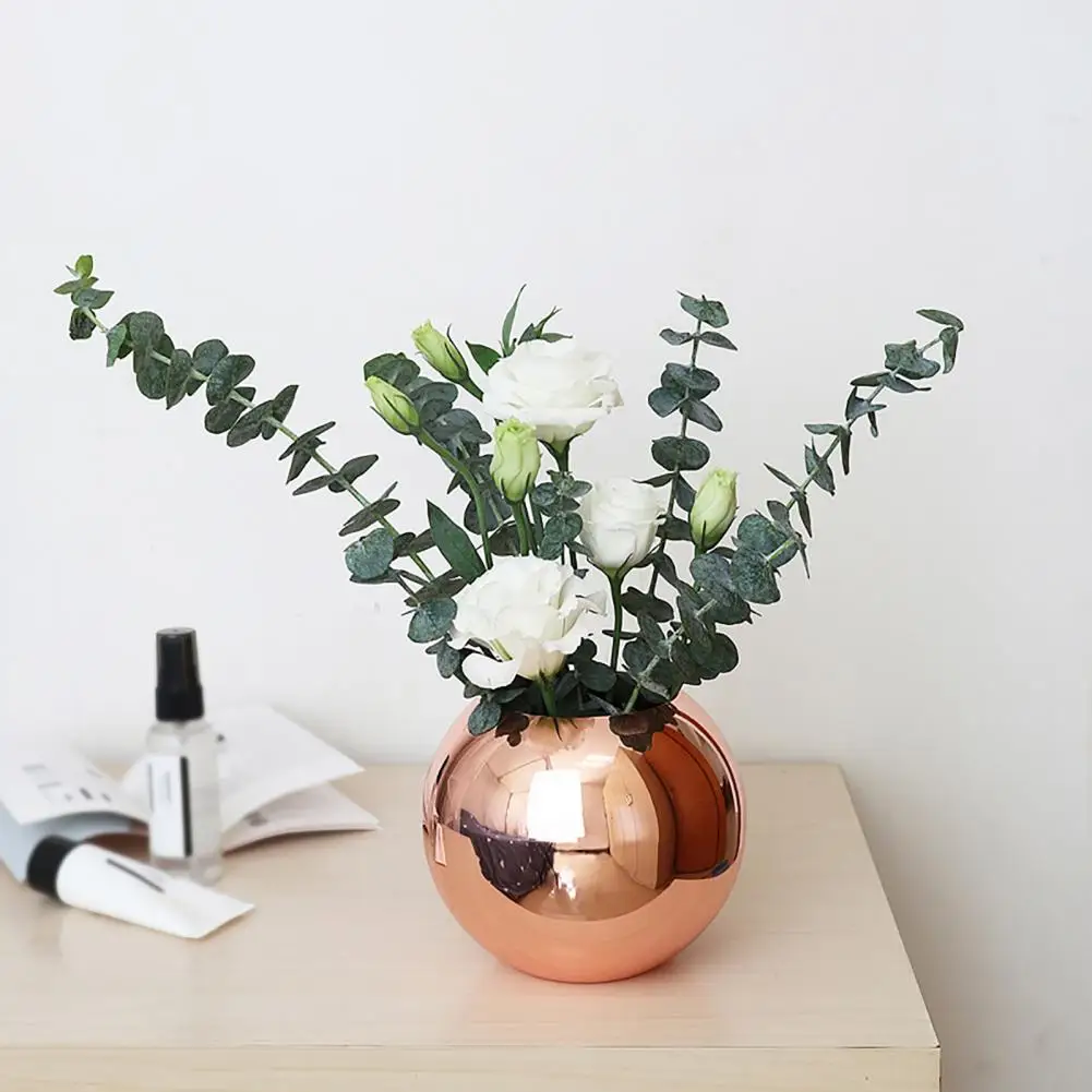 Небьющаяся полированная ваза для цветов из нержавеющей стали минималистичные