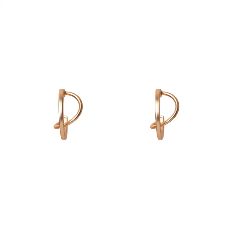 

Classic Design Irregular Spiral Cross Hoop Earring Female Wholesale Gold Color Temperament Simple Earring Party Accessories