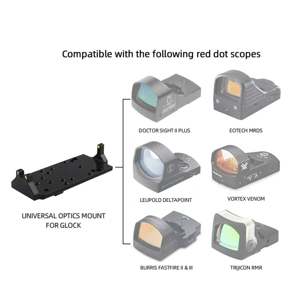 Универсальная тактическая пластина для крепления к объективу с красным и