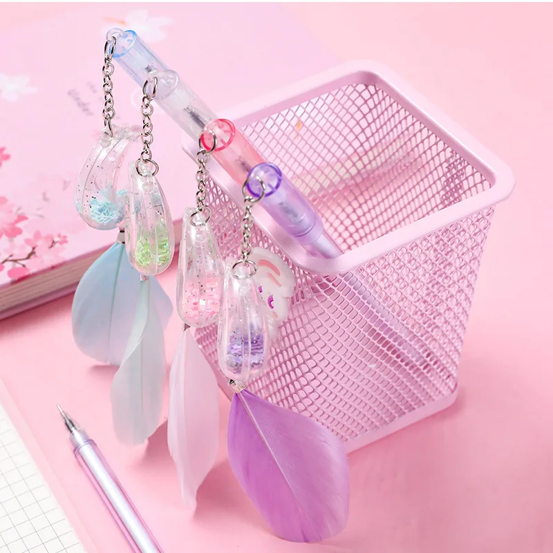 12 PCs Creative Fairy Moon Pendant Gel Pen Student Pendant Couple Black Office Signature Pen Wholesale