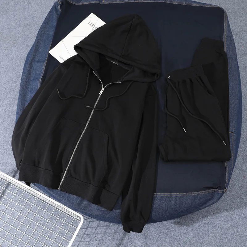 

RANMO Cotton Tracksuits Women Two Pieces Set Hoodies Oversized Sweatshirts Pants Korean Pullovers Homewear Winter Casual Outfits