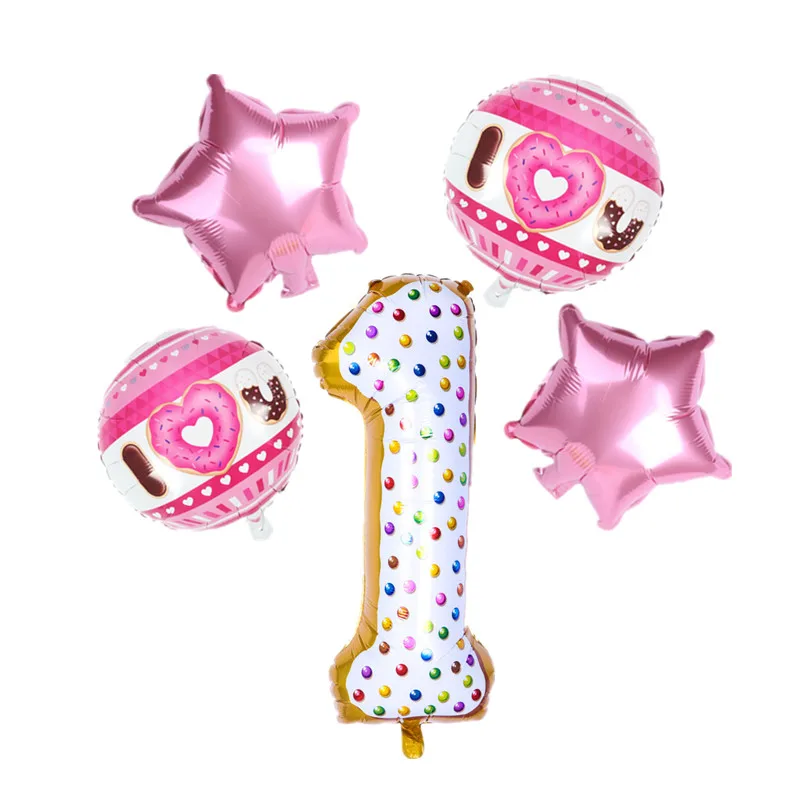 Donut Birthday Party Decor Kids Banner Balloon Disposable Tableware Supplies 1st Boy Girl Baby Shower | Дом и сад