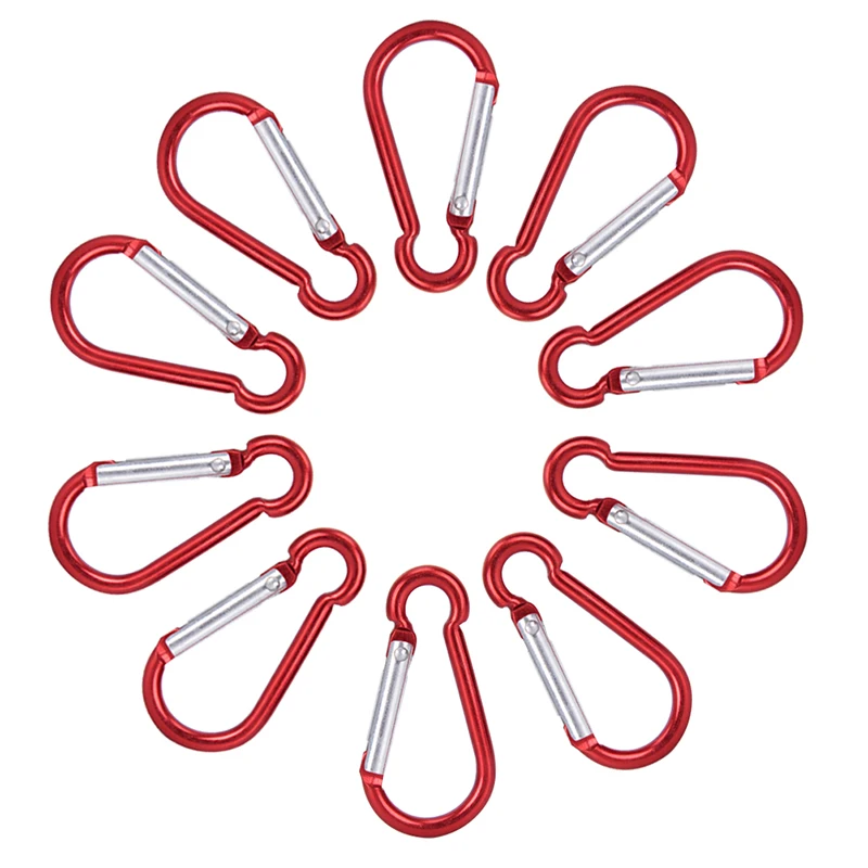 10 шт. алюминиевый карабин D-образное кольцо зажим брелок для кемпинга набор