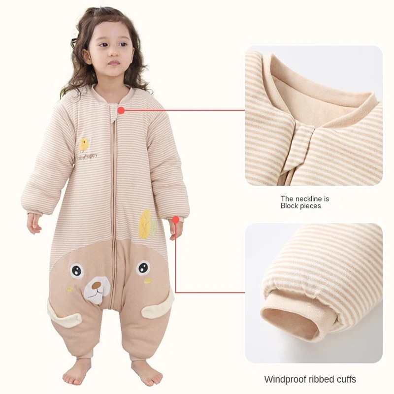 Cotton Thicken Sleeping Bag Baby Carriage Sack For Newborn Baby Cartoon Pattern Children Bedding Split Leg Warm Winter Clothes
