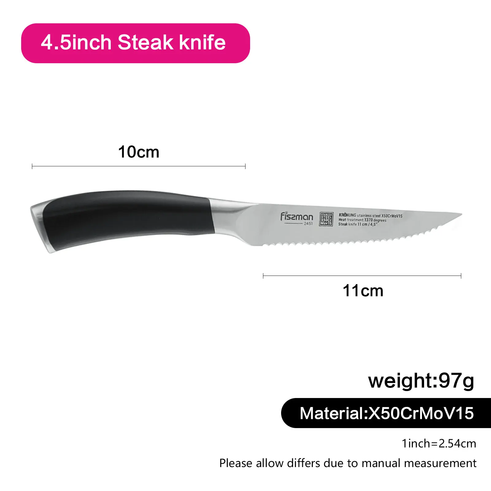 FISSMAN 4 5 дюймовый нож для стейка серия Kronung немецкие Стальные Кухонные ножи с