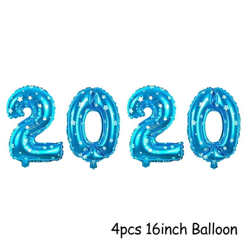 Blue 2020 Воздушные шары Золотое серебряное число фольги Гелиевый шар счастливый год воздушный шар Счастливого Рождества Год Вечерние Декор Noel - Цвет: Blue 2020