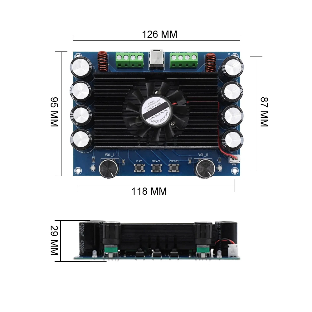 Плата звукового усилителя AIYIMA усилитель мощности Bluetooth TDA7850 четырехканальный