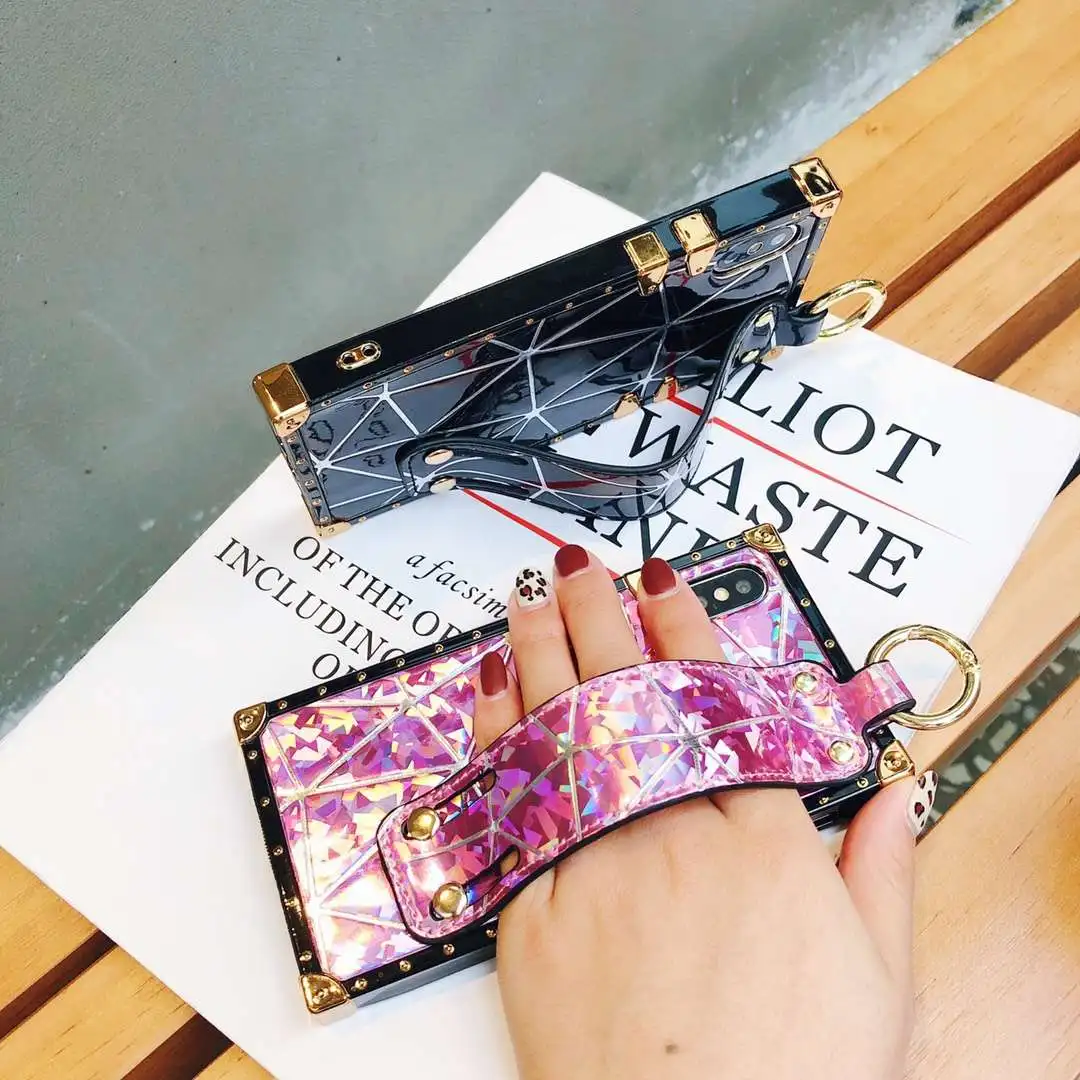 Роскошный высококачественный модный металлический квадратный лазерный чехол на