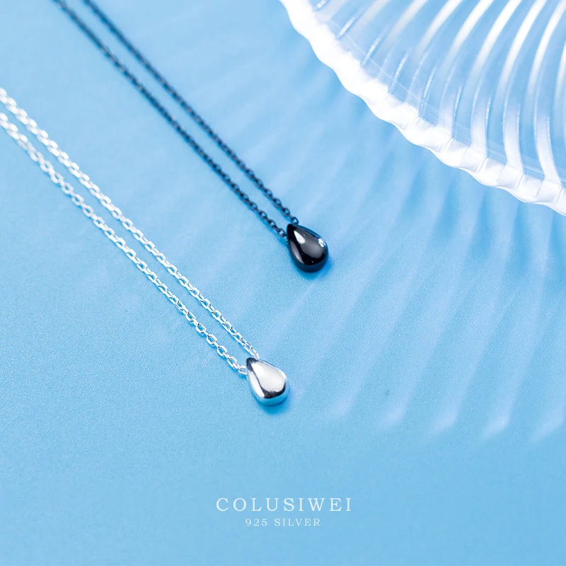 Colusiwei Новое поступление подлинное серебро 925 пробы модный каплевидный геометрические формы, кулон, ожерелье женские серебряные ювелирные изделия подарок