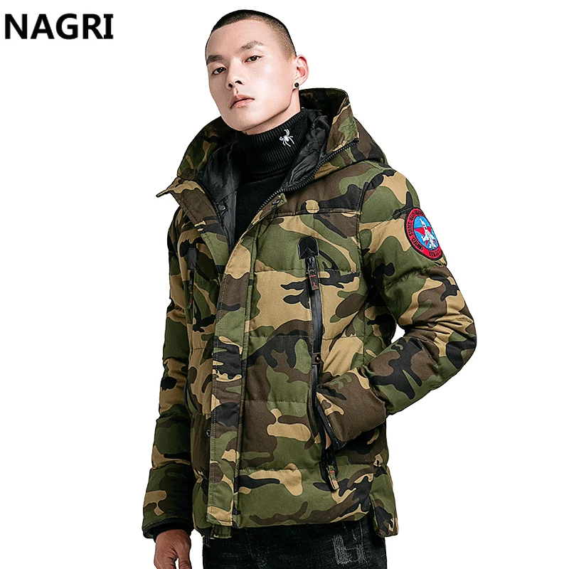 Мужская Зимняя Толстая теплая парка камуфляжная куртка с капюшоном и пальто