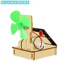 Solar and Wind Energy Powered Fan Model DIY Kit Science Toys for Children Hand-assembled Education Model Kit Wooden Toys Gift