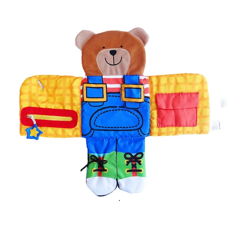 Игрушки Монтессори для раннего развития детей кролик медведь тканевая книга