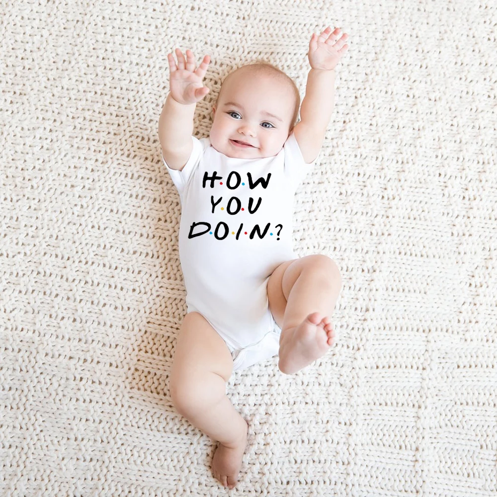 

How You Doin Newborn Baby Boys Girls Bodysuits Unisex Jumpsuit Funny Playsuit Casual Short Sleeve Outfits 0-24M Cotton New