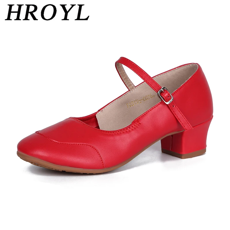 Latin Dance Shoes Women's Soft Double Reinforcement Heel For Beginner Professional Dancing Buckle HROYL | Спорт и развлечения