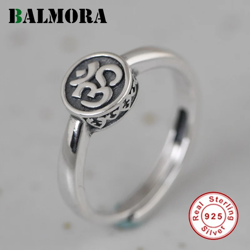 BALMORA 100% реальное раннее серебряное буддистское кольцо для женщин и с шестью