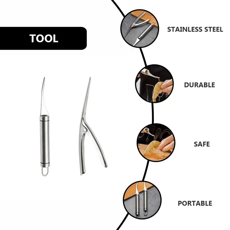 

1 Set Shrimp Stripper Line Cutter Clean Shrimp Line Shell Remover Thread Knife Open Shrimp Pick Shrimp Peel Shrimp Artifact