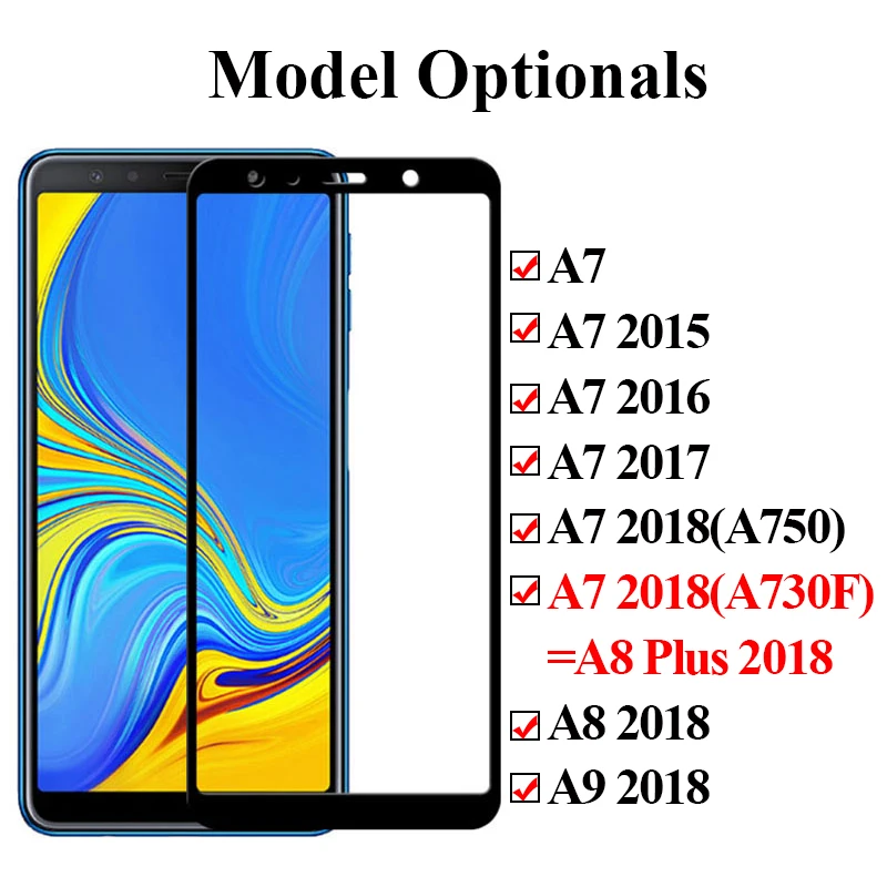 Защитное стекло на для Samsung Galaxy A8 2018 plus a9 a7 2017 2016 2015 защита экрана saver a 7 8 закаленное