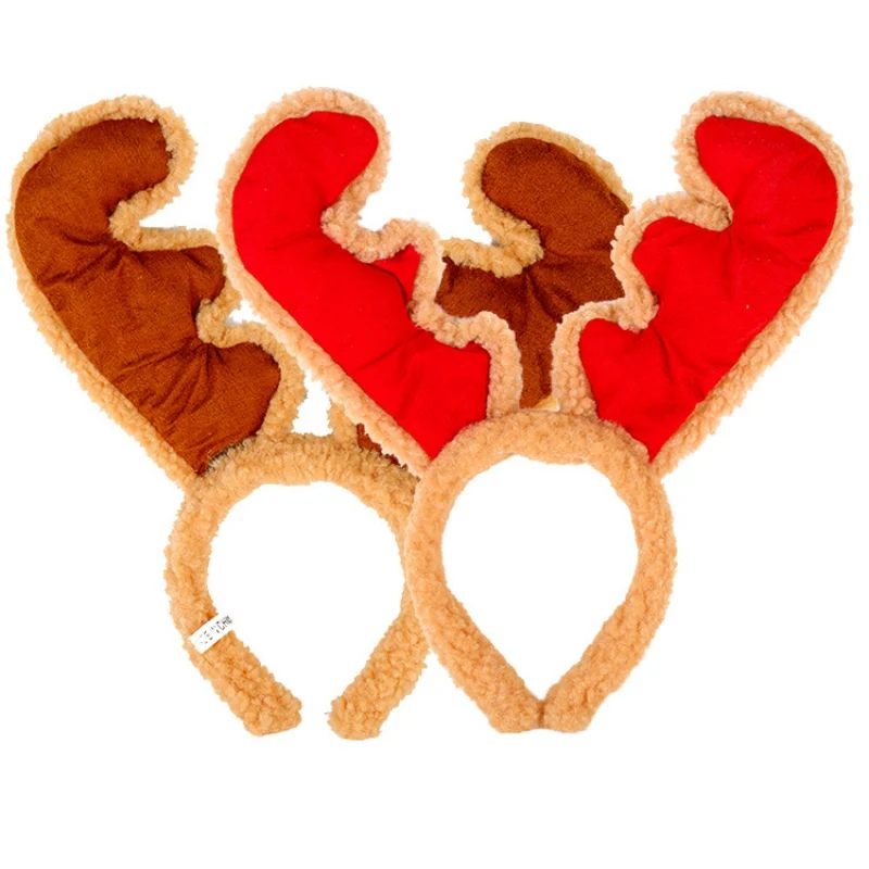 Рождественские повязки на голову милые олени рога оленьи для волос обруч
