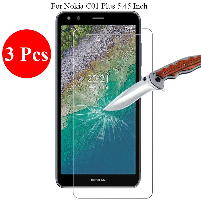 Закаленное стекло 3 шт./лот 9H 2.5D Защита экрана для Nokia C01 Plus 5 45 защитная пленка щит +