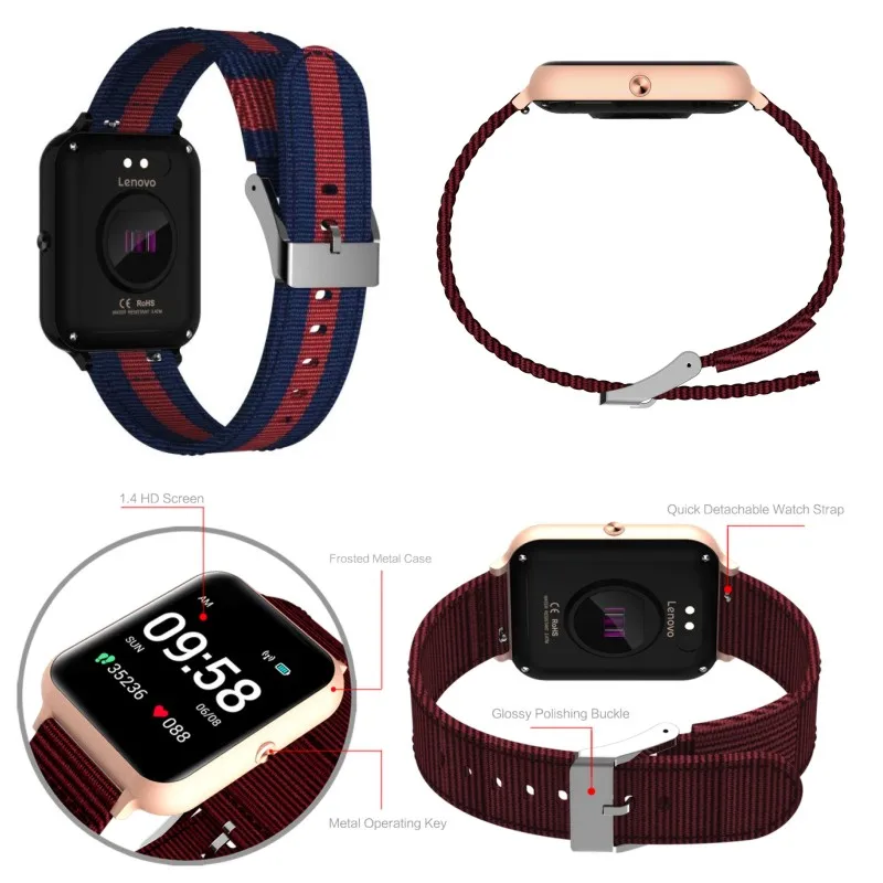 

Original Lenovo S2 Smart Watch 1.4"Inch Fitness Tracker Calorie Pedometer Sleep Heart Rate Monitor Multi Language Global Version