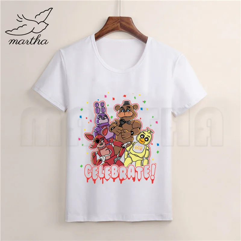 Забавная футболка с рисунком пять ночей Фредди для маленьких мальчиков и девочек