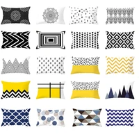 rectangular polyester print pillowcase yellow geometry home cushion cover waist pillowcase car chair pillow cover
