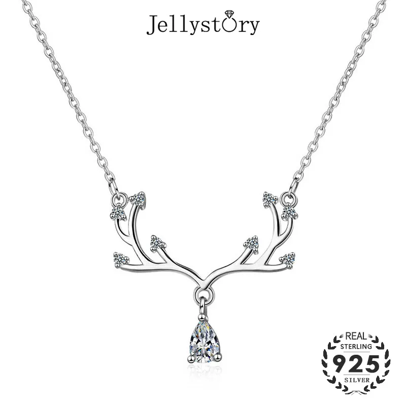 Женское ожерелье из серебра 925 пробы с фианитами в форме оленя|Подвески| |