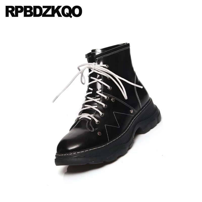 Ботильоны женские на танкетке с круглым носком повседневные ботинки плоской