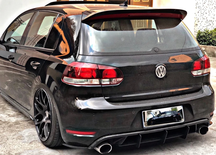 Задний диффузор для губ Накладка для Volkswagen VW Golf 6 MK6 GTI R20 2010-2013 ABS плавники Акула Стиль Бампер протектор