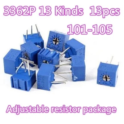 

13Pcs Adjustable resistor package 100R 1K 10K 100K 1M 13 Kinds 101-504 Commonly used adjustable resistor
