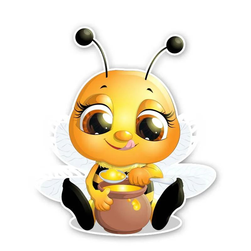 

Cartoon car sticker 14CM*16CM Bees That Eat Honey PVC Decal Custom Car Sticker