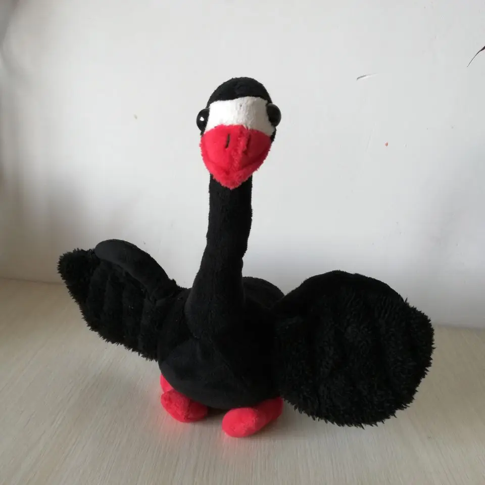 Прекрасный Лебедь около 30 см Черный лебедь плюшевая игрушка детская мягкая кукла
