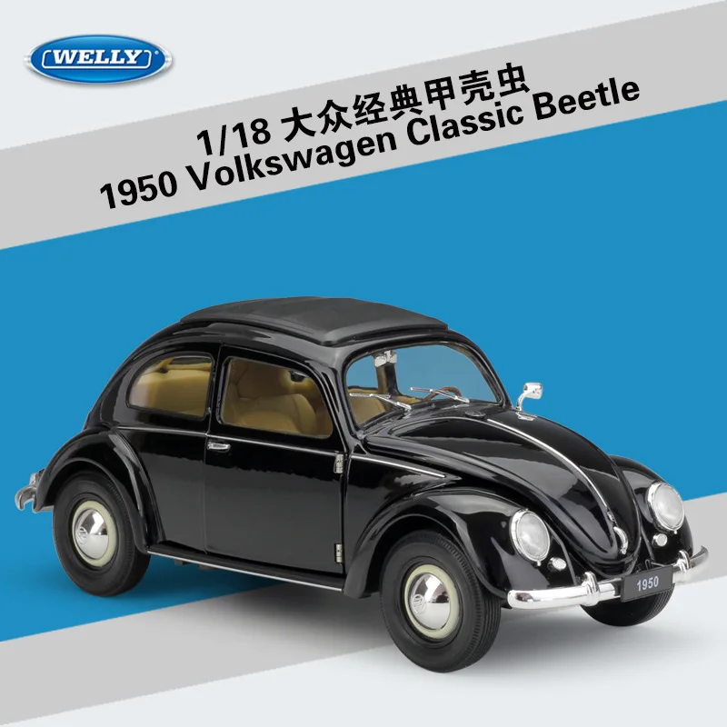 Классический Жук Welly GTA1: 18 Volkswagen модель автомобиля из сплава Коллекционная