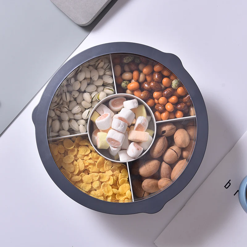 

Dried Fruit Box Seperated Nut Candy Plate Household Living Room Seed Box Snack Storage Box