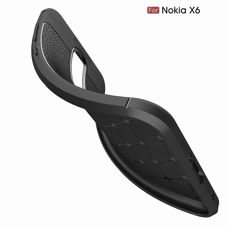 Ультратонкий устойчивый к царапинам чехол для телефона Nokia X6 с узором Личи Мягкий