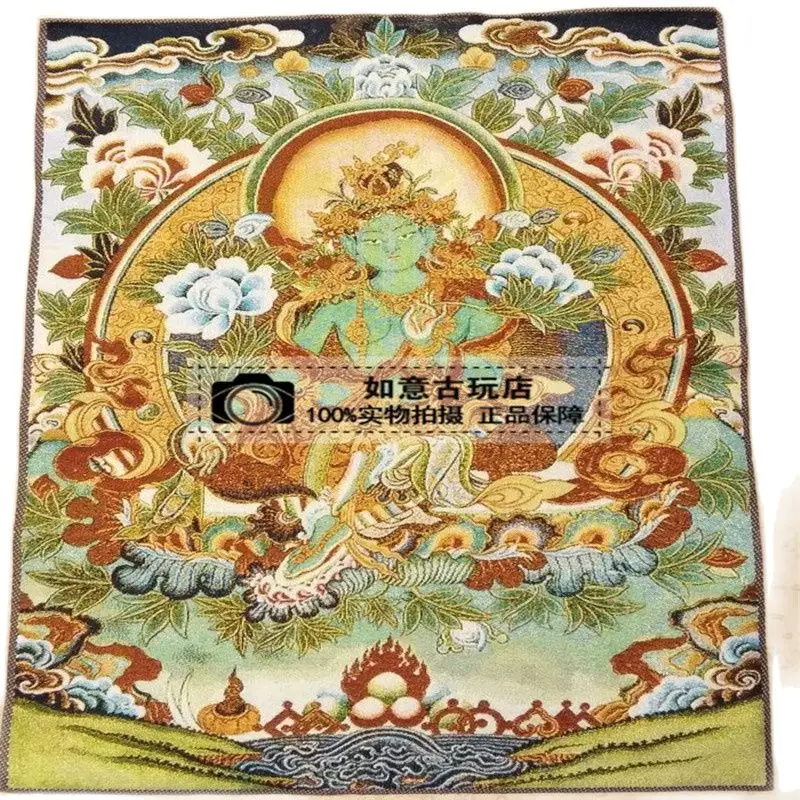 

Nepal Tibet Thangka Paper And Silk Hanging Picture Worship Green Tara Buddha Statues