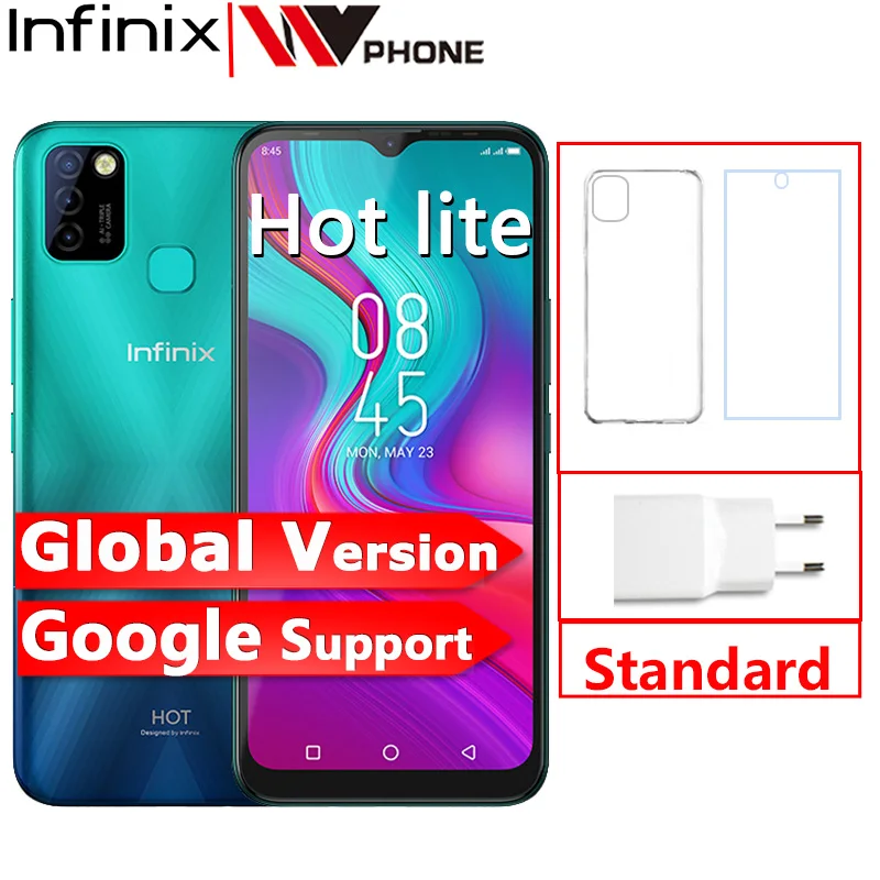  Глобальная версия Infinix Hot 10 Lite 2GB 32GB мобильный телефон 6,6 HD 1600720P 5000mAh батарея 13MP камера Helio A20 