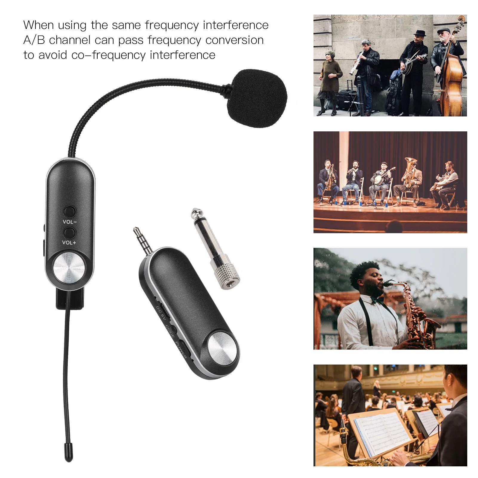 Саксофон беспроводной микрофон УВЧ динамик для сцены улицы духовой музыкальный