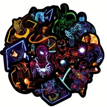 10/30/60Pcs  Neon superhero  Graffiti Waterproof Skateboard Travel Suitcase Phone Laptop Luggage Stickers DIY Kids Girl Toys